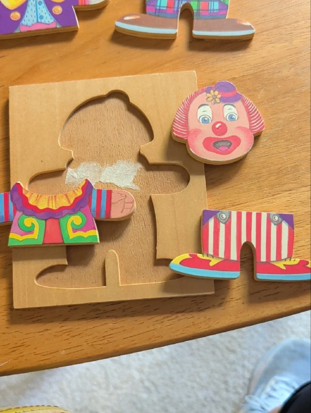 Wooden Clown Dress-Up Puzzle - Multicolor